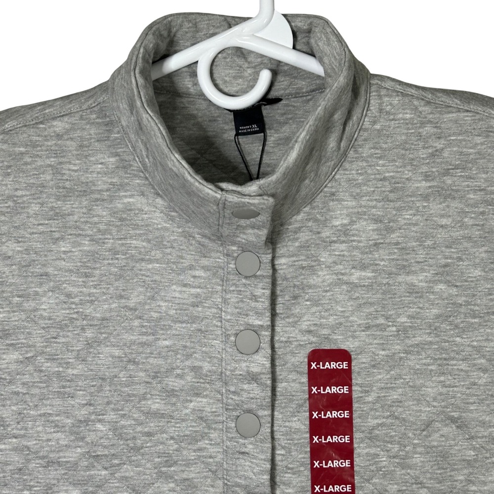 Eddie Bauer Women's XL Quilted‎ Pullover Snap Neck Sweatshirt Grey
Brand New
